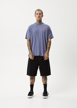 AFENDS Mens Staple - Boxy Tee - Washed Marlin - Afends mens staple   boxy tee   washed marlin