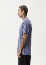 AFENDS Mens Staple - Boxy Tee - Washed Marlin - Afends mens staple   boxy tee   washed marlin