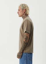 AFENDS Mens Thrown Out - Retro Tee - Fossil - Afends mens thrown out   retro tee   fossil