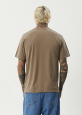 AFENDS Mens Thrown Out - Retro Tee - Fossil - Afends mens thrown out   retro tee   fossil