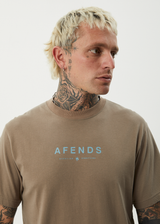 AFENDS Mens Thrown Out - Retro Tee - Fossil - Afends mens thrown out   retro tee   fossil