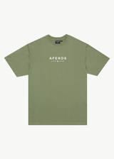 AFENDS Mens Thrown Out - Retro Tee - Oil Green - Afends mens thrown out   retro tee   oil green