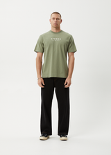 AFENDS Mens Thrown Out - Retro Tee - Oil Green - Afends mens thrown out   retro tee   oil green