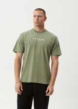 AFENDS Mens Thrown Out - Retro Tee - Oil Green - Afends mens thrown out   retro tee   oil green