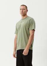 AFENDS Mens Thrown Out - Retro Tee - Oil Green - Afends mens thrown out   retro tee   oil green