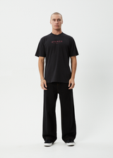 AFENDS Mens Thrown Out - Retro Tee - Stone Black - Afends mens thrown out   retro tee   stone black