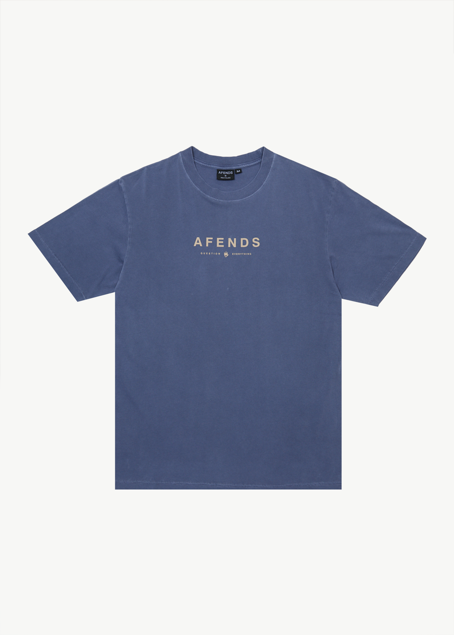 AFENDS Mens Thrown Out - Retro Tee - Washed Marlin