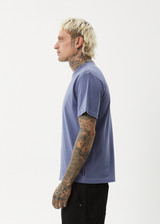 AFENDS Mens Thrown Out - Retro Tee - Washed Marlin - Afends mens thrown out   retro tee   washed marlin