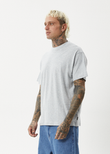 AFENDS Mens Foundation - Boxy Tee - Shadow Grey Marle - Afends mens foundation   boxy tee   shadow grey marle