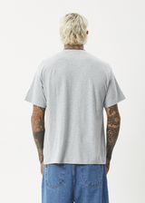 AFENDS Mens Foundation - Boxy Tee - Shadow Grey Marle - Afends mens foundation   boxy tee   shadow grey marle