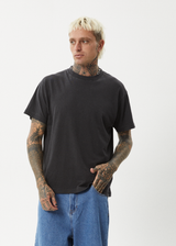 AFENDS Mens Genesis - Heavyweight Boxy Tee - Stone Black - Afends mens genesis   heavyweight boxy tee   stone black