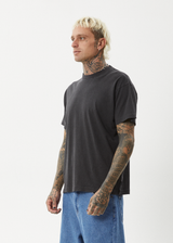 AFENDS Mens Genesis - Heavyweight Boxy Tee - Stone Black - Afends mens genesis   heavyweight boxy tee   stone black