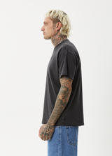 AFENDS Mens Genesis - Heavyweight Boxy Tee - Stone Black - Afends mens genesis   heavyweight boxy tee   stone black