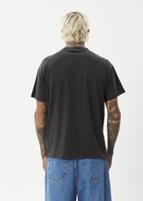 AFENDS Mens Genesis - Heavyweight Boxy Tee - Stone Black - Afends mens genesis   heavyweight boxy tee   stone black