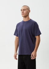 AFENDS Mens Foundation - Boxy Tee - Washed Deep Sea - Afends mens foundation   boxy tee   washed deep sea