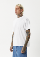 AFENDS Mens Foundation - Boxy Tee - White - Afends mens foundation   boxy tee   white