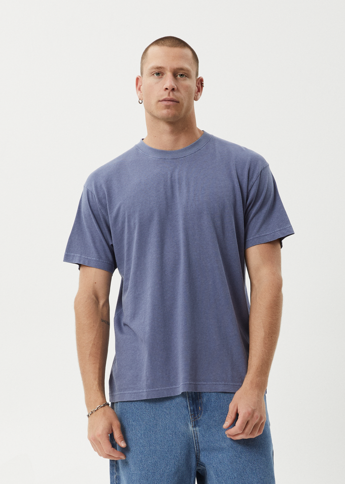 AFENDS Mens Foundation - Boxy Tee - Washed Marlin