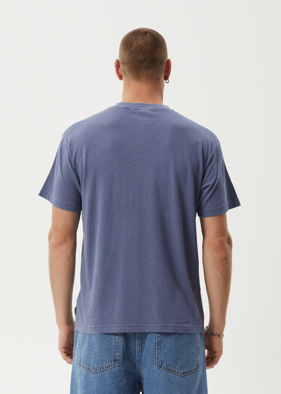 AFENDS Mens Foundation - Boxy Tee - Washed Marlin