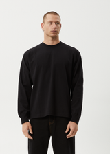 AFENDS Mens Genesis - Boxy Long Sleeve Tee - Black - Afends mens genesis   boxy long sleeve tee   black