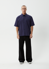 AFENDS Mens Everyday - Short Sleeve Shirt - Deep Sea - Afends mens everyday   short sleeve shirt   deep sea