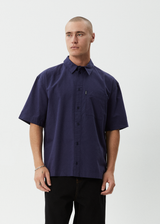 AFENDS Mens Everyday - Short Sleeve Shirt - Deep Sea - Afends mens everyday   short sleeve shirt   deep sea