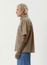 AFENDS Mens Everyday - Short Sleeve Shirt - Fossil - Afends mens everyday   short sleeve shirt   fossil