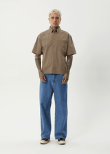 AFENDS Mens Everyday - Short Sleeve Shirt - Fossil - Afends mens everyday   short sleeve shirt   fossil