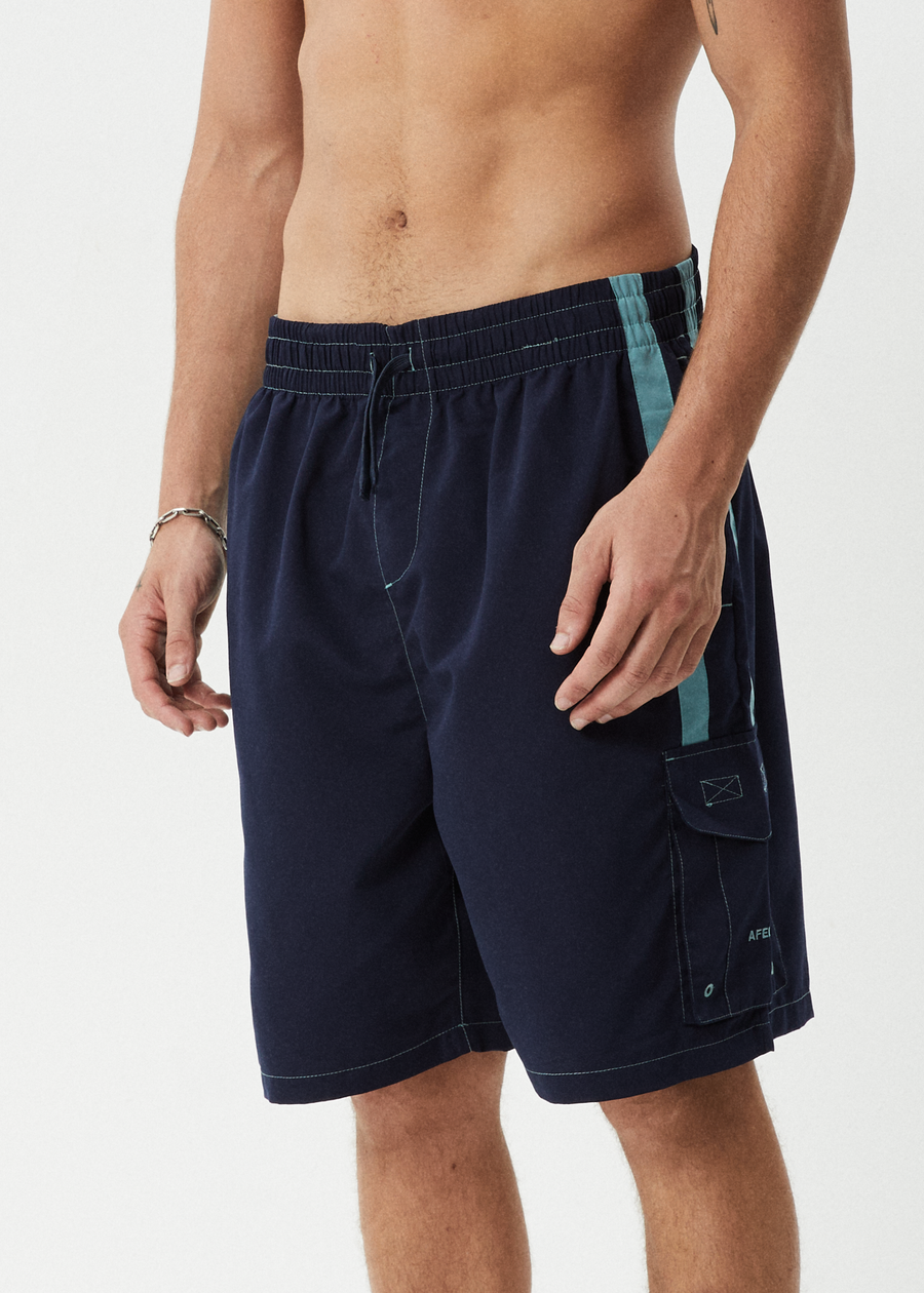 AFENDS Mens House Related - Cargo Swim Short 20" - Deep Sea