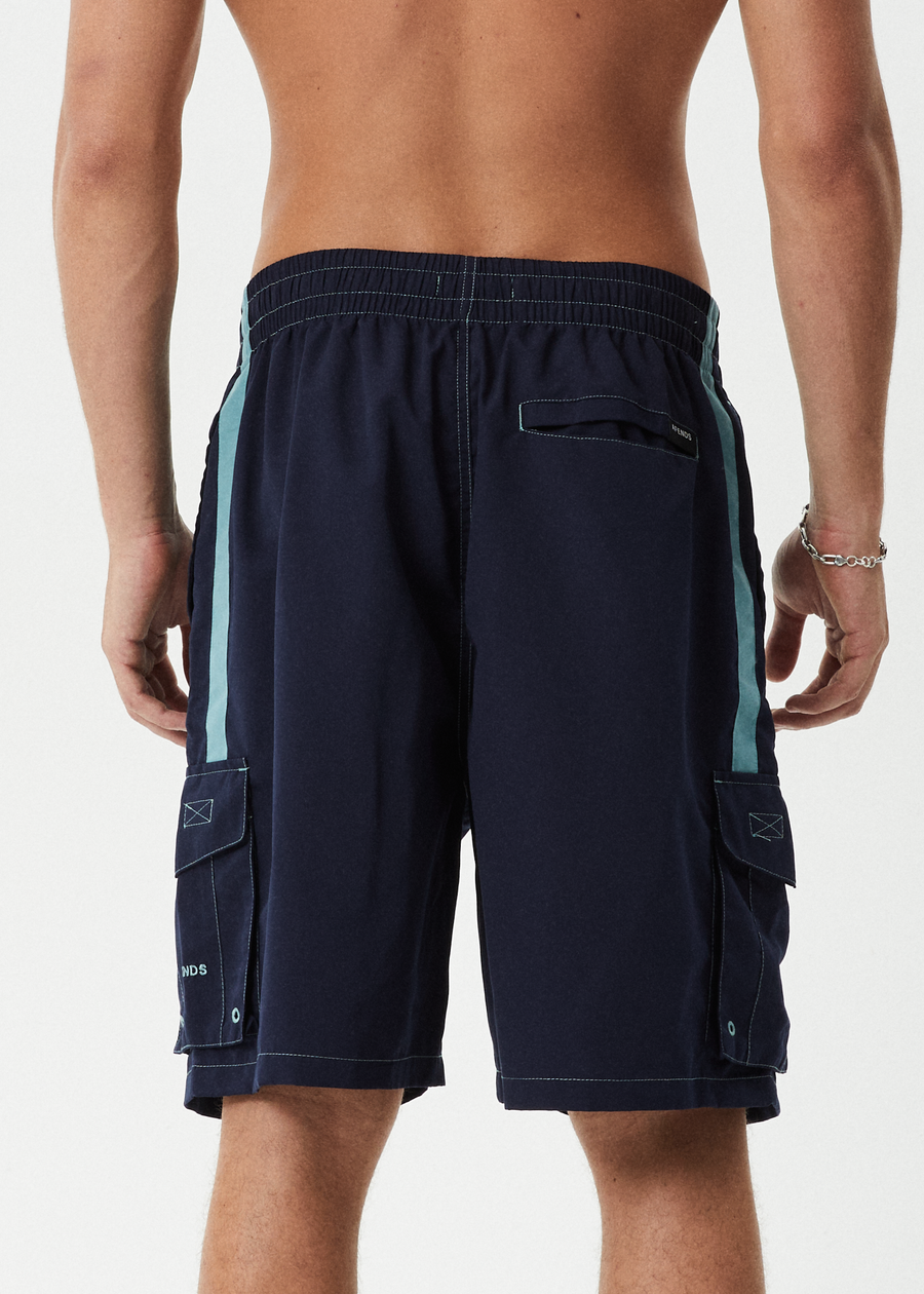 AFENDS Mens House Related - Cargo Swim Short 20" - Deep Sea