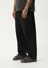 AFENDS Mens Ninety Eights - Elastic Waist Pant - Black - Afends mens ninety eights   elastic waist pant   black
