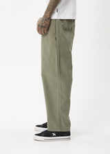 AFENDS Mens Ninety Eights - Baggy Elastic Waist Pant - Olive - Afends mens ninety eights   baggy elastic waist pant   olive