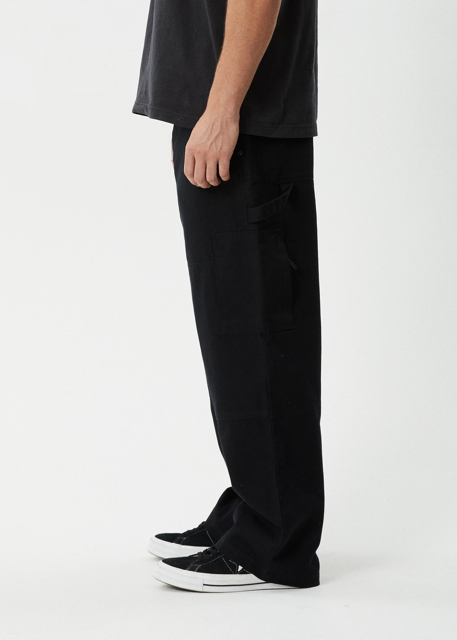 AFENDS Mens Richmond - Canvas Workwear Pant - Black