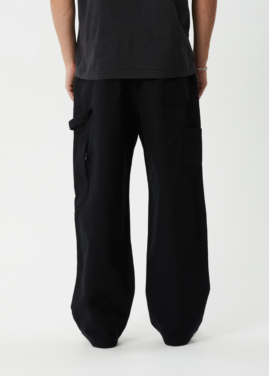 AFENDS Mens Richmond - Canvas Workwear Pant - Black
