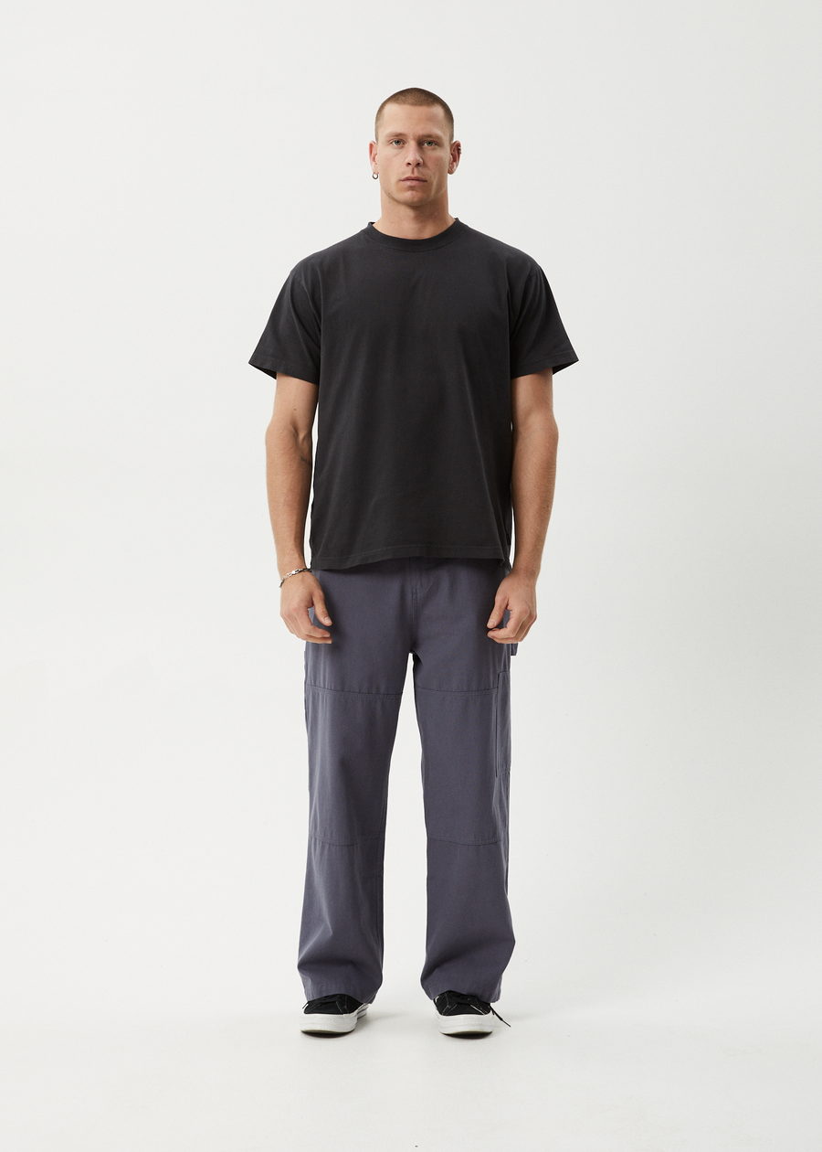 AFENDS Mens Richmond - Canvas Workwear Pant - Marlin