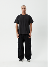 AFENDS Mens Atlas Canvas - Cargo Pant - Black - Afends mens atlas canvas   cargo pant   black