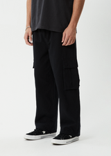 AFENDS Mens Atlas Canvas - Cargo Pant - Black - Afends mens atlas canvas   cargo pant   black