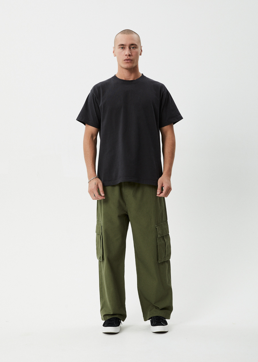 AFENDS Mens Atlas Canvas - Cargo Pant - Military
