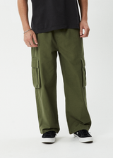 AFENDS Mens Atlas Canvas - Cargo Pant - Military - Afends mens atlas canvas   cargo pant   military