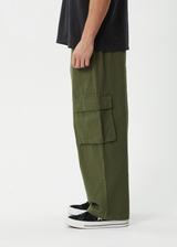 AFENDS Mens Atlas Canvas - Cargo Pant - Military - Afends mens atlas canvas   cargo pant   military