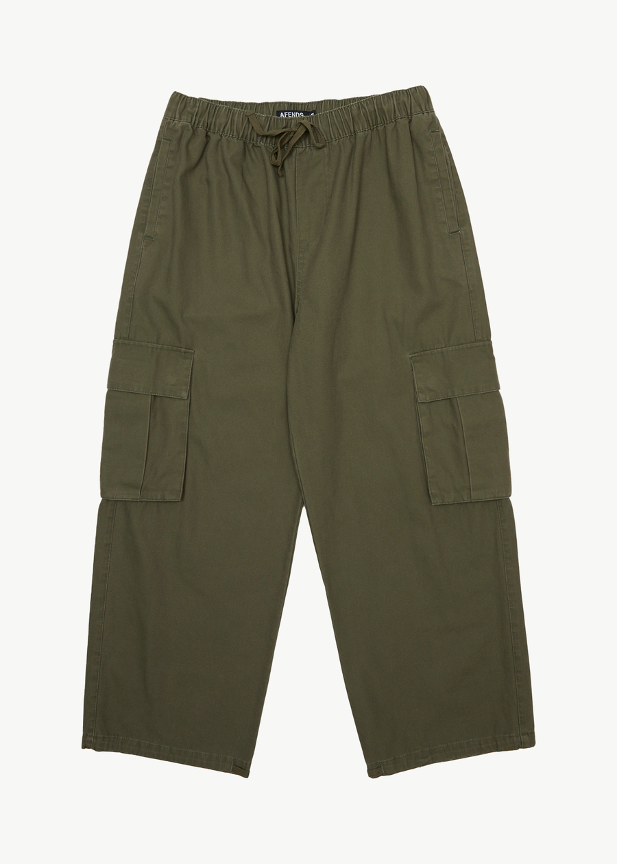 AFENDS Mens Atlas Canvas - Cargo Pant - Military