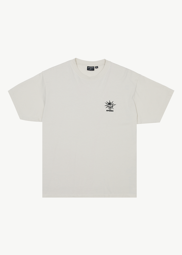 AFENDS Mens Graveyard - Boxy Tee - Moonbeam