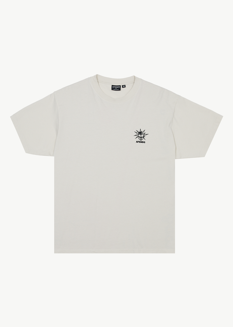 AFENDS Mens Graveyard - Boxy Tee - Moonbeam