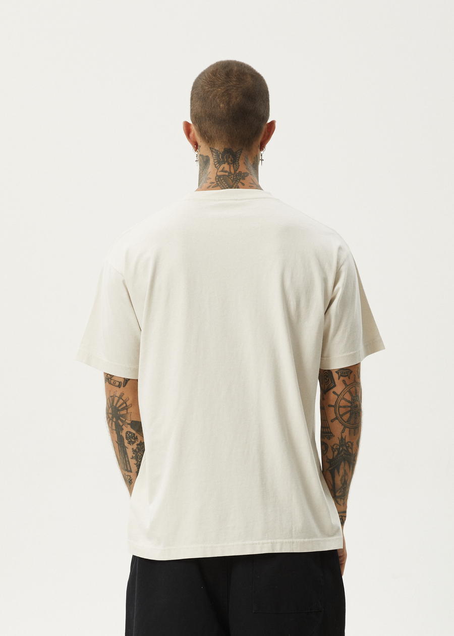 AFENDS Mens Graveyard - Boxy Tee - Moonbeam
