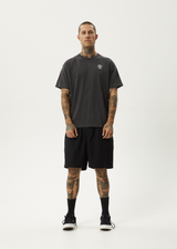 AFENDS Mens Graveyard - Boxy Tee - Stone Black - Afends mens graveyard   boxy tee   stone black