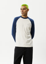 AFENDS Mens Stars - Long Sleeve Raglan Tee - Moonbeam - Afends mens stars   long sleeve raglan tee   moonbeam