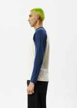AFENDS Mens Stars - Long Sleeve Raglan Tee - Moonbeam - Afends mens stars   long sleeve raglan tee   moonbeam