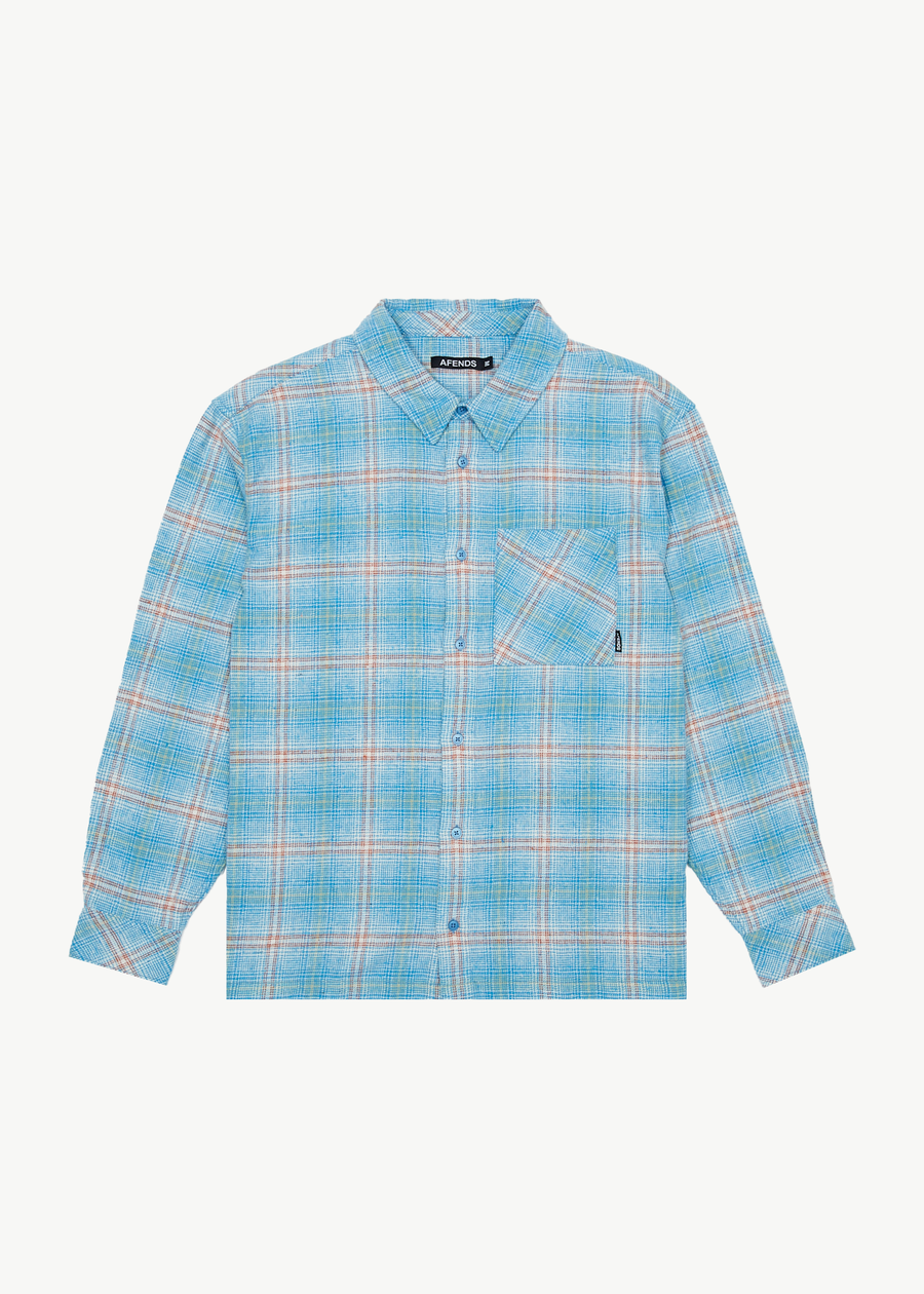 AFENDS Mens Position - Flannel Shirt - Lake Check 