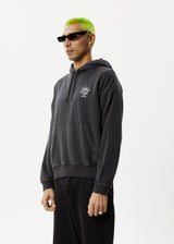 AFENDS Mens Graveyard - Hoodie - Charcoal - Afends mens graveyard   hoodie   charcoal
