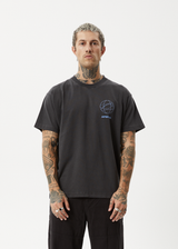 AFENDS Mens Globalisation - Boxy Tee - Stone Black - Afends mens globalisation   boxy tee   stone black