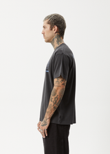 AFENDS Mens Globalisation - Boxy Tee - Stone Black - Afends mens globalisation   boxy tee   stone black